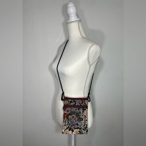Vintage Stitch-N-Time Floral Tapestry Purse/Crossbody Small Made in USA